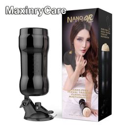 Beauty Items Men Masturbator Cup Vagina Vacuum Real Pussy Masturbation Devices Rotating Hand Free Suction Masturb sexy Toys For Male