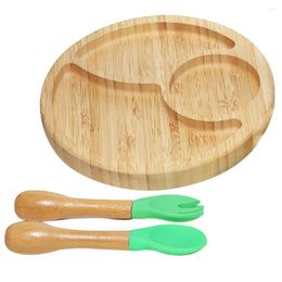 Dinnerware Sets 1 Set Of Spoon And Fork Divided Suction Plate Toddler For Babies Dishes Bowl