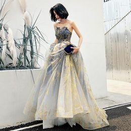 Ethnic Clothing Women Tube Top Prom Gown Princess Long A-line Tulle Formal Evening Party Dresses