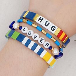 Charm Bracelets Shinus 2023 Trendy Bangle Bracelet For Women Jewellery Wholesale Supplier Letter Enamel Beads Set Ladies Gift1