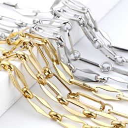 Chains Punk Stainless Steel Chain Necklace Gold Color Metal Necklaces For Women Men Collar Jewelry Gifts 1 Piece