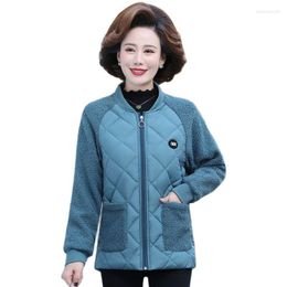 Women's Trench Coats Mother Cotton-Padded Jacket Women 2023 Winter Coat Short Light Silk Cotton Small Quilted Outwear Middle-Aged Ladies