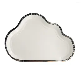 Plates 8pcs/set Cloud Shaped Plate Paper Candy Party Dish Dinner Serving