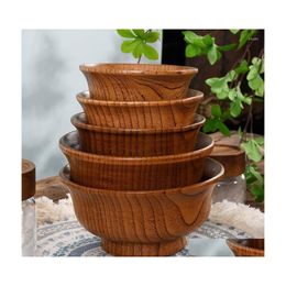 Bowls Mongolian Milk Tea Bowl Friendly Jujube Wood Drinkware Kitchenware Household El Suppliers Kitchen Bar Drop Delivery Home Garde Dhoaq