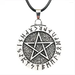 Pendant Necklaces Viking Runes Amulet Wicca Pagan Pentacle Talisman Jewellery Pentagram Necklace