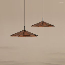 Pendant Lamps Southeast Asian Style Solid Wood Single Lamp LED Bedroom Lighting Interior Decor Personalized Dining Hanging Fixture