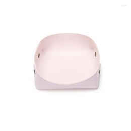 Cosmetic Bags Desktop Leather Folding Storage Box Nordic Ins Porch Key Small Fresh Jewellery Cosmetics Sundries Tray