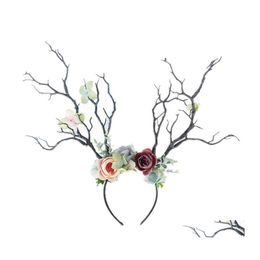 Christmas Decorations Antlers Headband Po Studio Sen Department Branch Dress Up Head Decor Accessories Drop Delivery Home Garden Fes Dhe87