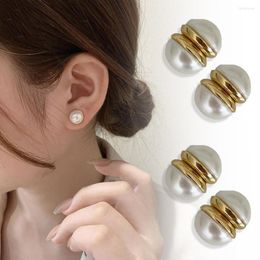 Backs Earrings Luxury Exquisite Pearl Magnet Stone Ear Clip Without Hole Fashion Girl Lovely Jewellery Temperament Gift Wholesale