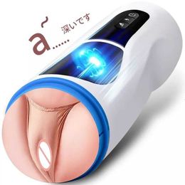 Adult Massager Male Masturbator Automatic Blowjob Cup Powerful Vibrators Vaginal Mouth Intelligent Sex Toys for Men