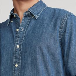 Men's Casual Shirts Spring Autumn Small Horse Men Long Sleeve Denim Shirt Cotton Masculina Camisa Classic Style Slim Fit Top