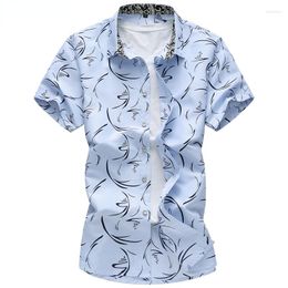 Men's Casual Shirts IN Size 5XL 6XL 7XL 2023 Summer Men Shirt Print Short Sleeve Hawaii Male Brand Clothing