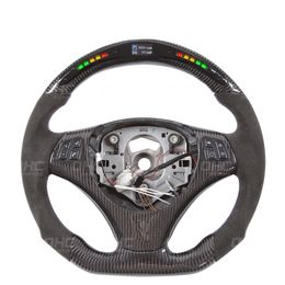 Car Styling Driving Wheel Real Carbon Fibre LED Performance Steering Wheels Compatible For E82 E90 E87 E91 E92 E93 3 Series Auto Parts