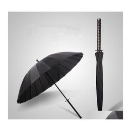 Umbrellas Creative Man Long Handle Samurai Ninja Sword Umbrella Japanese Ninjalike Large Windproof Sun Rain Straight Open Drop Deliv Dhi5O