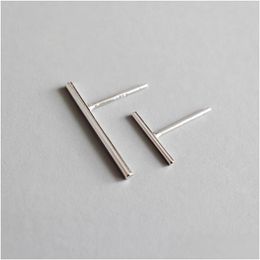 Silver Authentic 925 Sterling Sier Geometric T Bar Stud Earrings For Women New Simple Tiny Fine Jewellery Lovers Gifts Drop Delivery Dhi9O