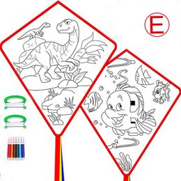 s For Kids Making Bulk Decorating Coloring Party Pack DIY Blank Animal Painting Kite Includes handle and line 0110