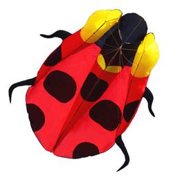 New Arrive Outdoor Fun Sports 2.3M Power Single Line Ladybug Kite / Animal Software Kites With Handle String Good Flying 0110