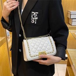 90% OFF Bags Clearance Online trendy bags women's Korean version versatile chain high-grade sense embroidered thread oblique cross Red
