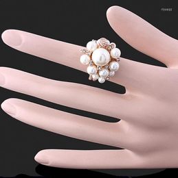 Wedding Rings 825 Wholesale Special Offer 2023 Top Quality Rhinestone Pearl Beads Statement Fashion Jewellery Gift For Women