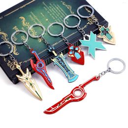 Keychains Xenoblade Chronicles Keychain MONADO Sword Key Chain Keyring For Men Game Accessories Car Ring Pendant Llaveros