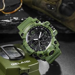 Wristwatches MSTIANQ Brand Black Digital Watch For Men Sports Waterproof Outdoor Chronograph Hand Clock G Infantry Student Wristwatch