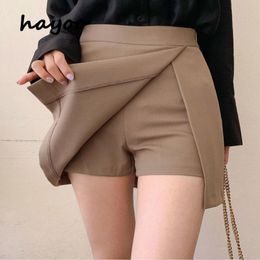 Skirts hayoo Korean women's simple trouser skirt with side slit design Aline thin waist and high 230110