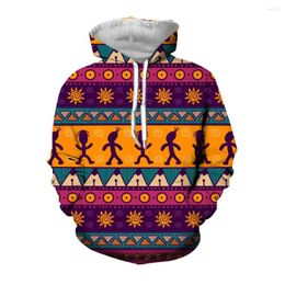 Men's Hoodies Jumeast 3D Aztec Printed Men African Ethnic Abstract Geometric Art Hooded Sweatshirts Aesthethic Vintage 2000s Clothing