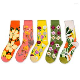 Men's Socks Peonfly Winter Autumn Product Large Flower Color Series Harajuku Funny Full Cotton Personality Lingerie Kawaii