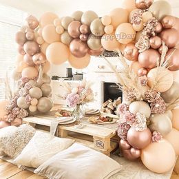 Other Decorative Stickers 112Pcs Blush Balloons Garland Kit Doubled Cream Peach Ivory Nude Brown Rose Gold Arch Wedding Birthday Party Decor 230110