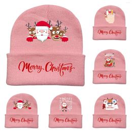 Ball Caps Men And Women Parents Children Baseball Cap Autumn Winter Cartoon Cute Christmas Pattern Knitted Hat Fashion Dozen