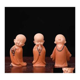 Arts And Crafts Factory Outlet Zen Little Monk Living Room Resin Decorative Tv Cabinet Home Office Favorite Tea Table Gift Drop Deli Dhnd8