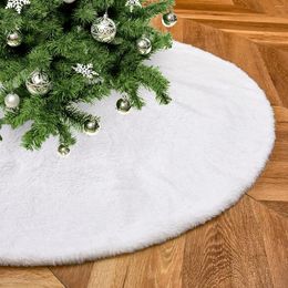 Christmas Decorations 65/100/110cm Tree Skirt Xmas Gift White Faux Fur For Holiday Party Ceremony