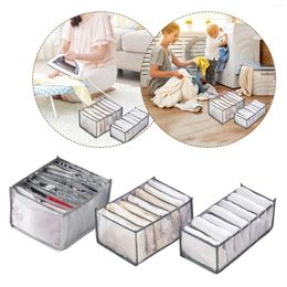 Storage Drawers 3pc Mesh Box Jeans Compartment Closet Clothes Drawer Separation Stacking Pants Divider Washed Home Organiser