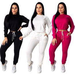 Women's Two Piece Pants Long Sleeve Tracksuit 2 Set Women Autumn Sweatsuit Casual Top And Jogging Outfits Warm Fitness