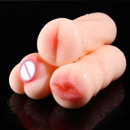 Sex toys Massager 4d Toys for Men Realistic Deep Throat Male Masturbator Silicone Artificial Vagina Mouth Anal Erotic Oral Aircraft Cups