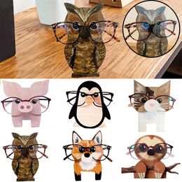 Sunglasses Frames 1Pc Animal Glasses Rack Cute 3D Wood Carvings Sunglass Display Shelf Eyeglasses Show Stand Jewelry Holder Showcase