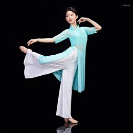 Stage Wear Chinese Style Fan Dance Costume For Year Party Lady Elegance Yangko Female Umbrella Clothing 90