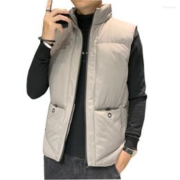 Men's Down Men Vest Coat Solid Cotton Winter Jacket Warm Outerwear Waistcoat Casual Vests Man Sleeveless Jackets 5XL