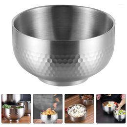 Bowls 3Pcs Round Rice Bowl Stainless Steel Pickle Household