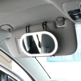 Interior Accessories Universal Led Car Makeup Mirror Touch-control Switch Sun Visor High-clear Vanity Styling