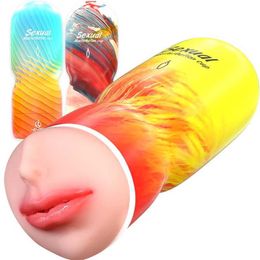 Sex toys Massager Portable Men's Aircraft Cup Male Masturbator Mouth Vaginal Anal Masturbation Soft Real Vagina Toys for Men