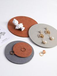Jewelry Pouches Bags Colorful Round Earrings Rings Display Blocks Holder Jewellery Plate Non-Fabric