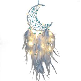 Decorative Figurines Night Light Home Decor Bedroom Wedding Kids Room Birthday Gift Moon Shape Feather Wall Hanging Craft Dream Catcher