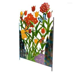 Decorative Flowers Metal Garden Fence Printing Outdoor Realistic Flower And Grass Landscape Animal Barrie