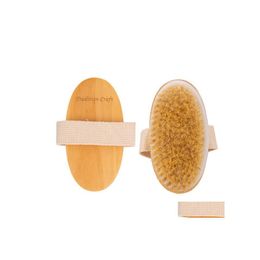 Bath Brushes Sponges Scrubbers Natural Bristle Brushes Wooden Shower Brush Dry Skin Soft Spa Body Without Handle Wy1188Lxl Drop D Dh9Yb