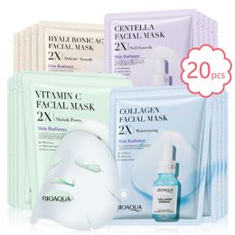 Face Care Devices 20pcs BIOAQUA Centella Collagen Mask VC Moisturizing Refreshing Sheet s Hyaluronic Acid Skin Products 230109