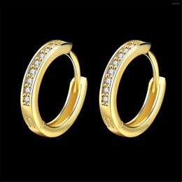 Hoop Earrings Fashion Ear Clip Drill Colour Round Rose Gold Aretes De Mujer Modernos 2023 Jewellery