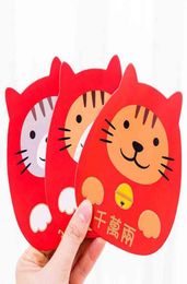 5 Pcs Kawaii Japan Lucky Cat Design Red Packet 2019 Chinese Red Bag New Year Envelope Stationery6166265