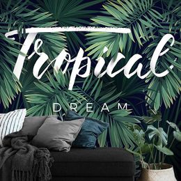 Wallpapers Custom Tropical Rainforest Leaf Forest Green Wallpaper Living Room TV Background Wall Bedroom Dining MuralWallpapers WallpapersWa