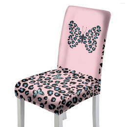 Chair Covers Leopard-print Butterfly Cartoon Non-slip Waterproof And Dustproof Dining Room Cushion For Meeting Cover